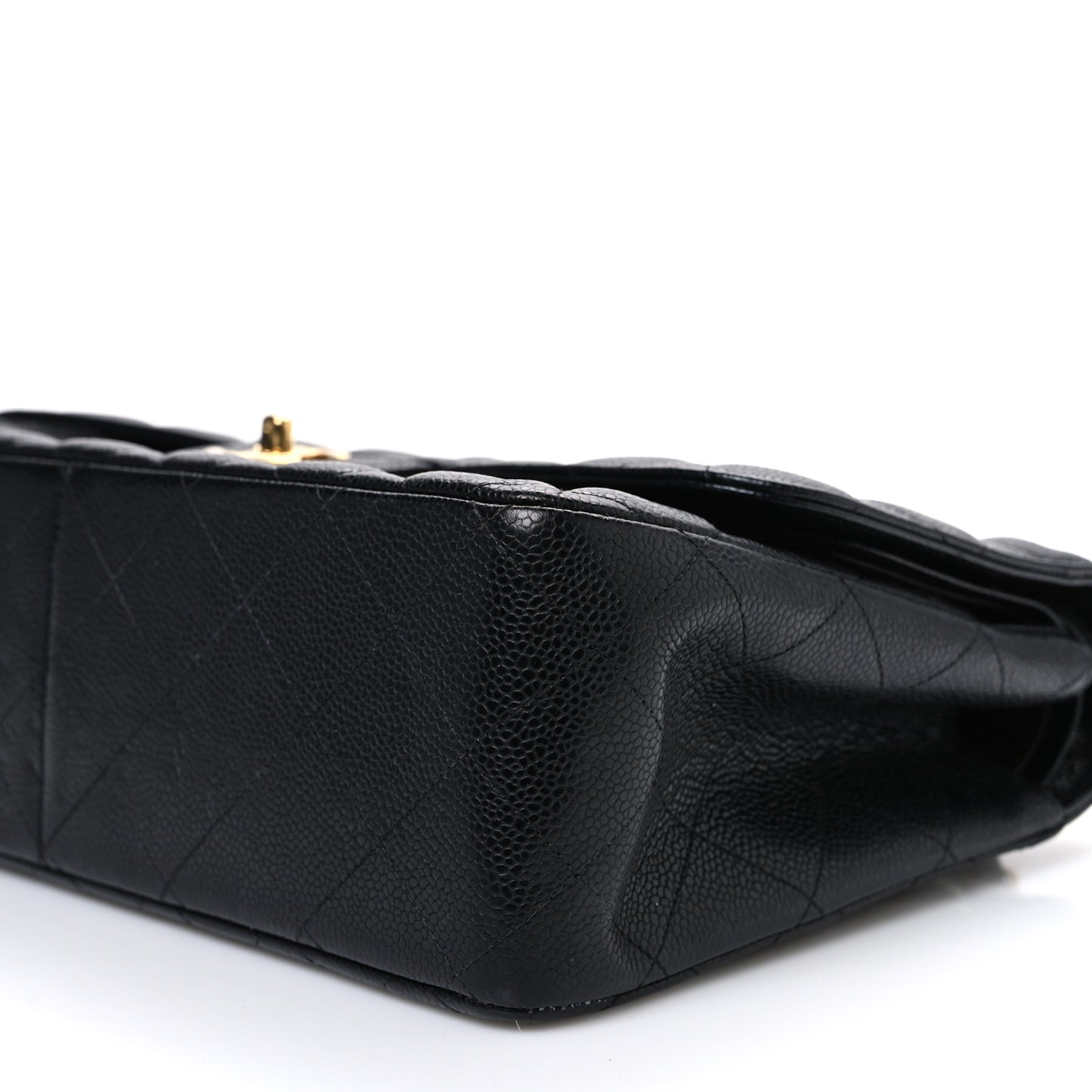 Caviar Quilted Jumbo Double Flap Black