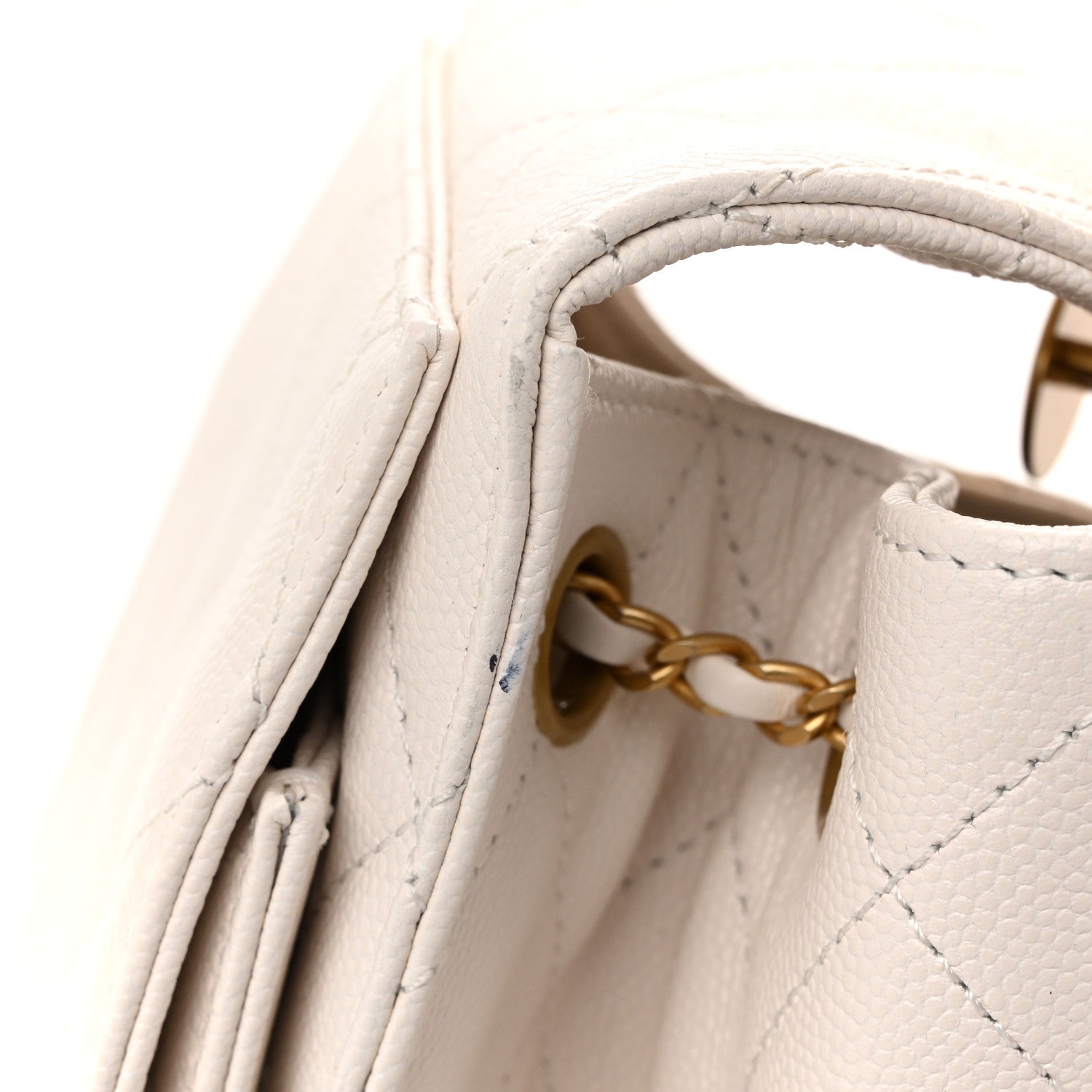 Chanel Caviar Quilted Small Chanel 25 Handbag White 13 of 14
