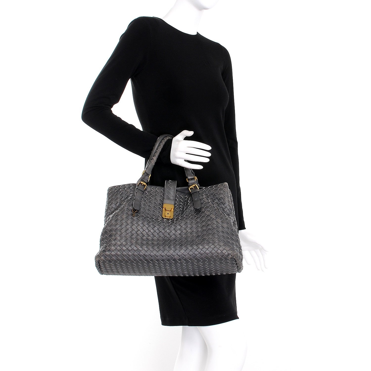 Bottega Veneta Nappa Intrecciato Medium Roma Tote Ferro Gray 2 of 7