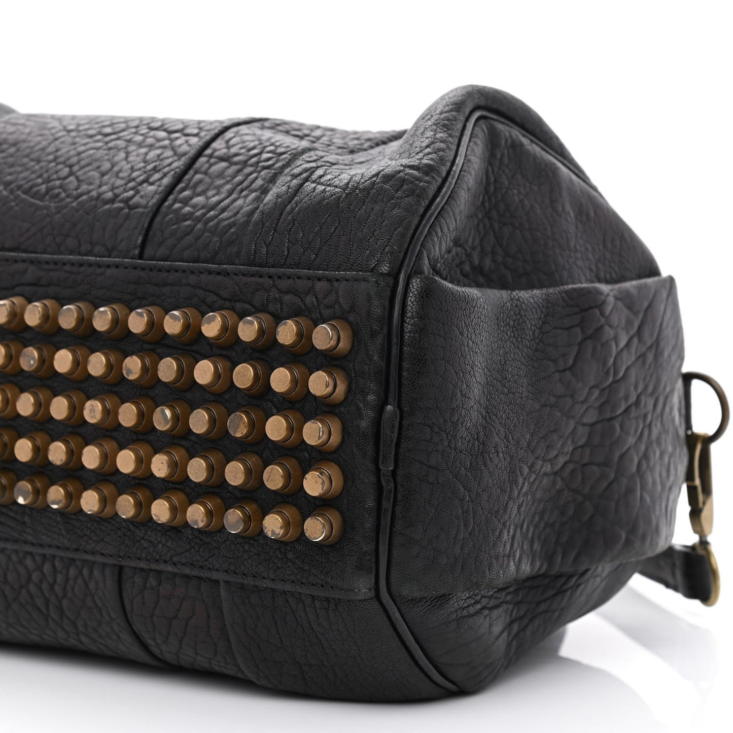 Pebbled Lambskin Rockie Black Antique Brass Hardware