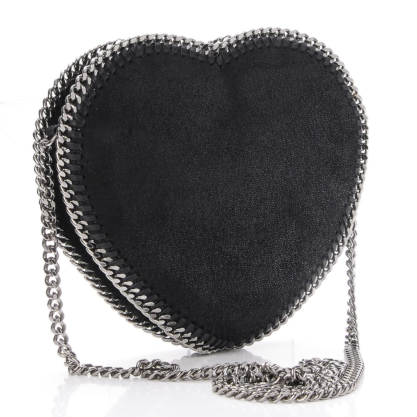 Shaggy Deer Falabella Heart Crossbody Bag Black