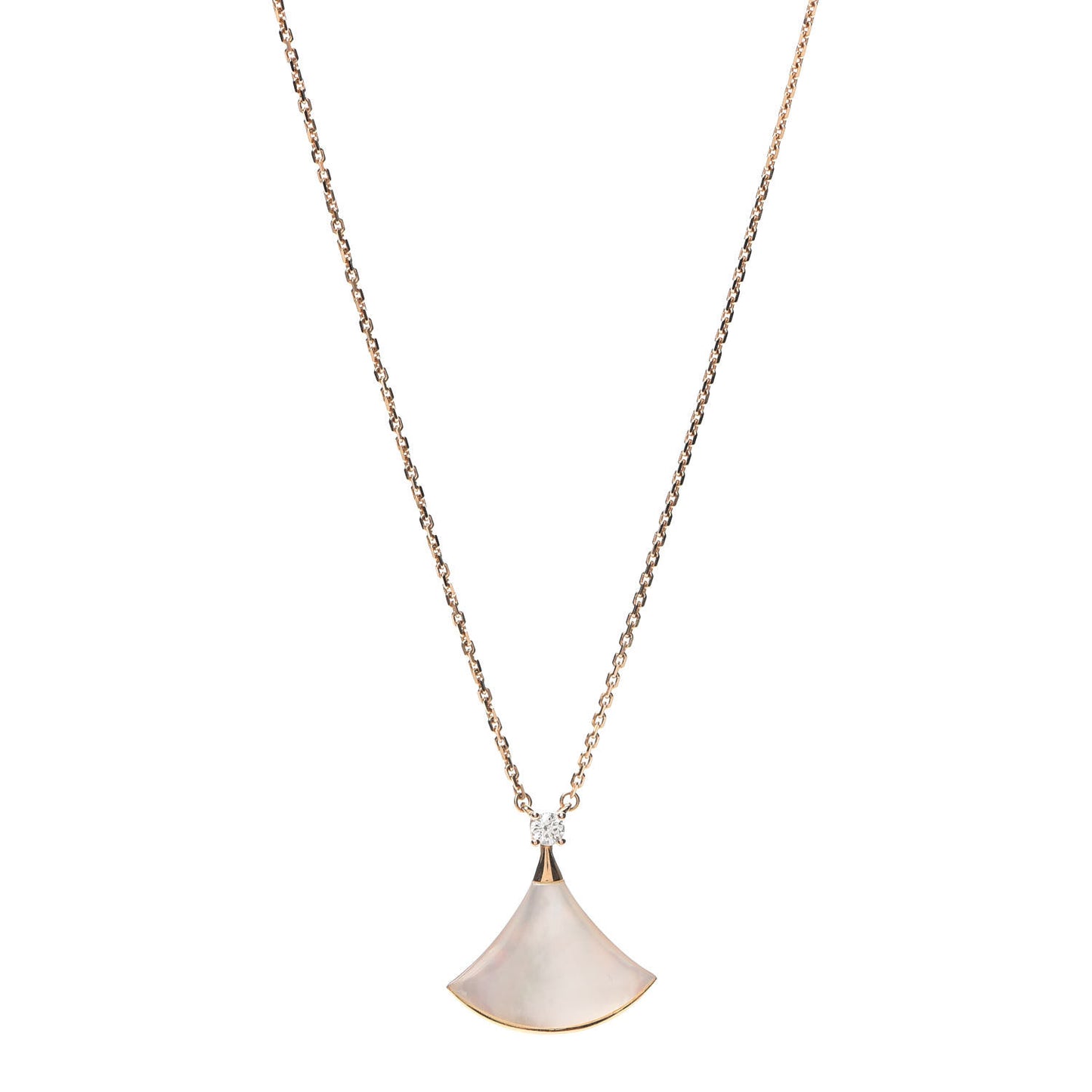 18K Rose Gold Diamond Mother of Pearl Divas' Dream Pendant Necklace