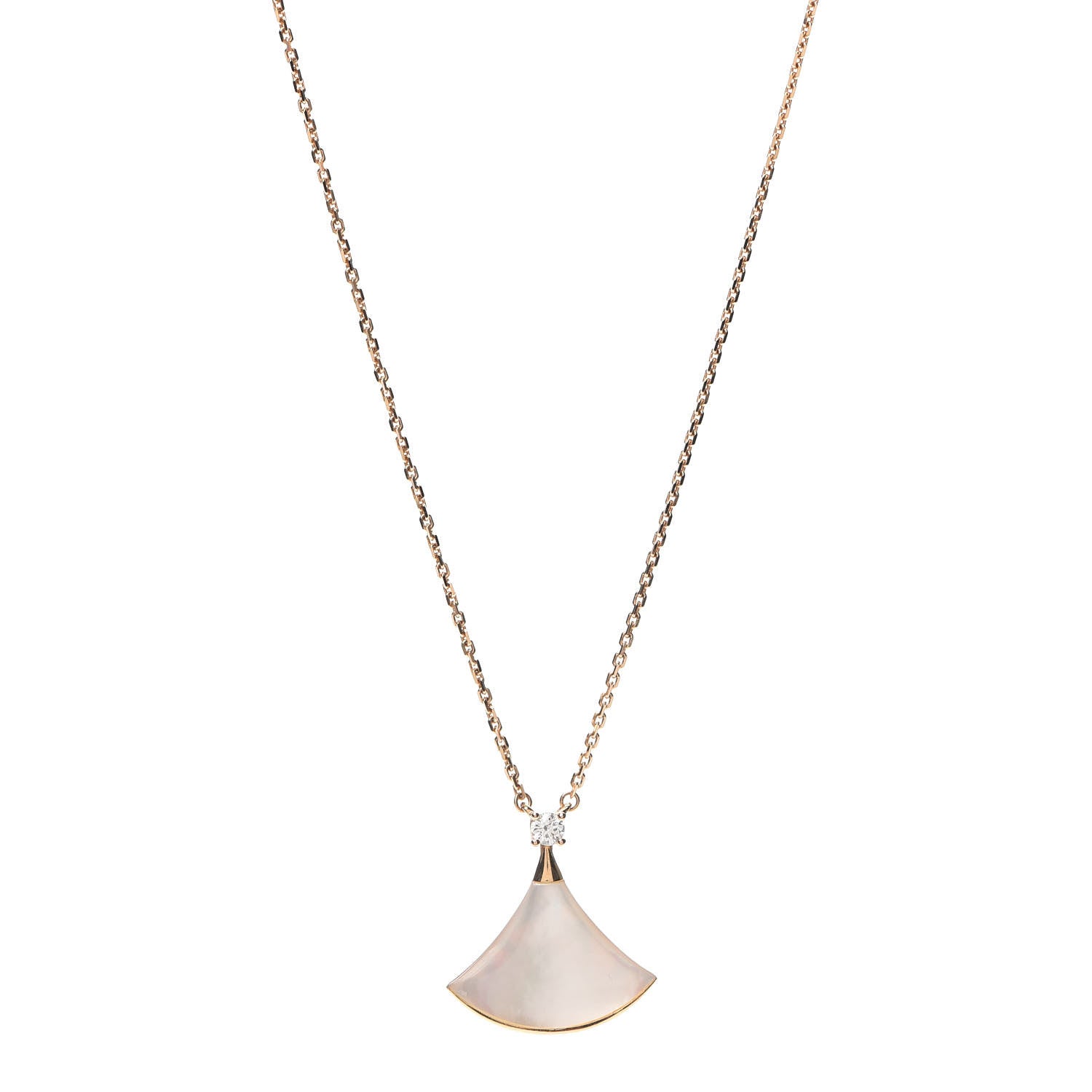 Bulgari 18K Rose Gold Diamond Mother of Pearl Divas' Dream Pendant Necklace 1 of 5