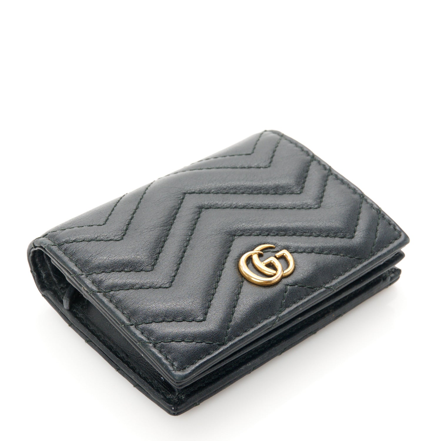 Gucci Calfskin Matelasse GG Marmont Card Case Black 4 of 10