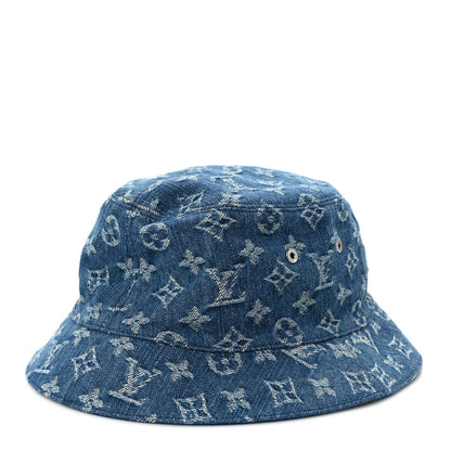 Louis Vuitton Monogram Denim Transformable Bob Bucket Hat 58 Blue 1 of 8