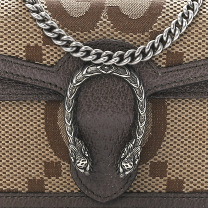 Gucci Monogram Jumbo GG Textured Dollar Calfskin Super Mini Dionysus Shoulder Bag Camel Ebony New Acero 8 of 11