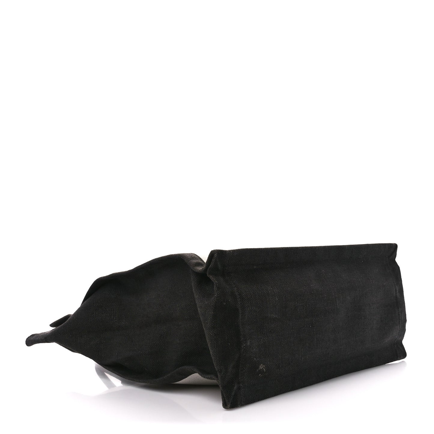 Linen Calfskin Rive Gauche North South Tote White Black