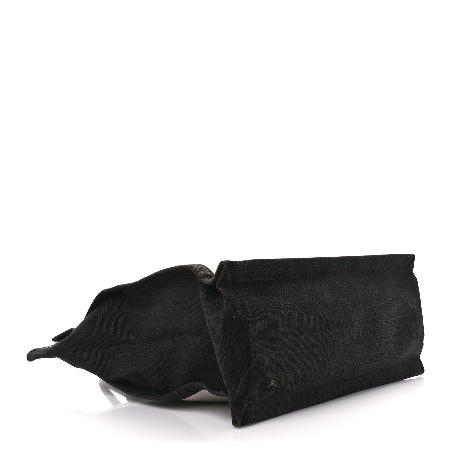 Saint Laurent Linen Calfskin Rive Gauche North South Tote White Black 3 of 10