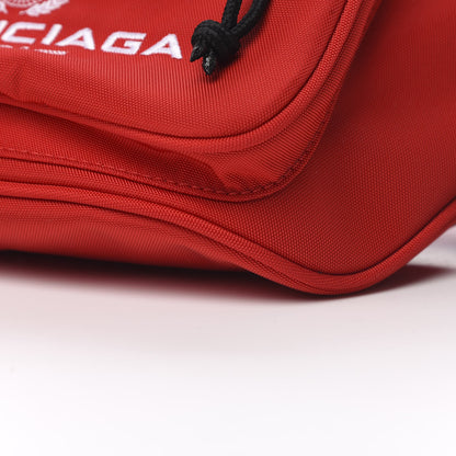 Balenciaga Nylon Crest Logo Embroidered Explorer Beltpack Bright Red 10 of 10