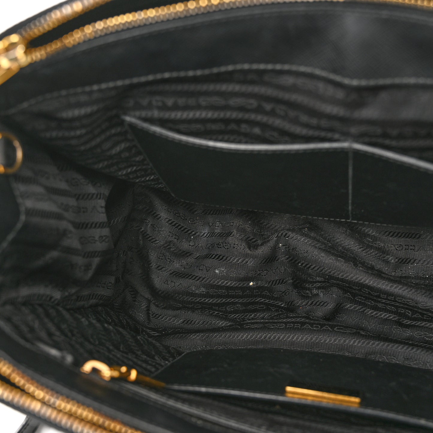 Saffiano Large Galleria Double Zip Tote Black