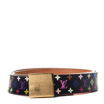 Louis Vuitton Monogram Multicolor LV Cut Reversible Belt 80 32 Black 1 of 9
