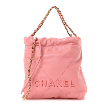 Chanel Shiny Caviar Quilted Mini Chanel 22 Coral 1 of 11