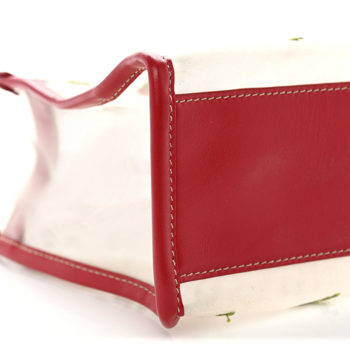 Nappa Embroidered Floral Mini Shopping Bag Rosso