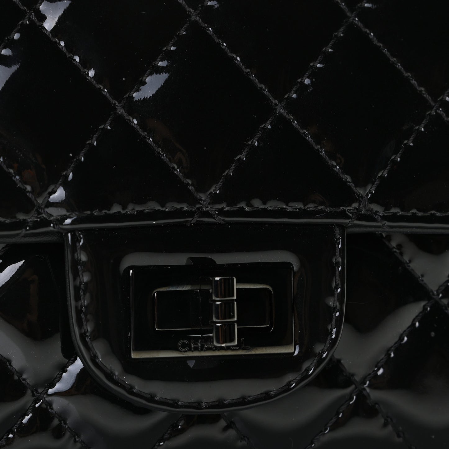 Patent Calfskin Quilted 2.55 Reissue Mini Flap So Black