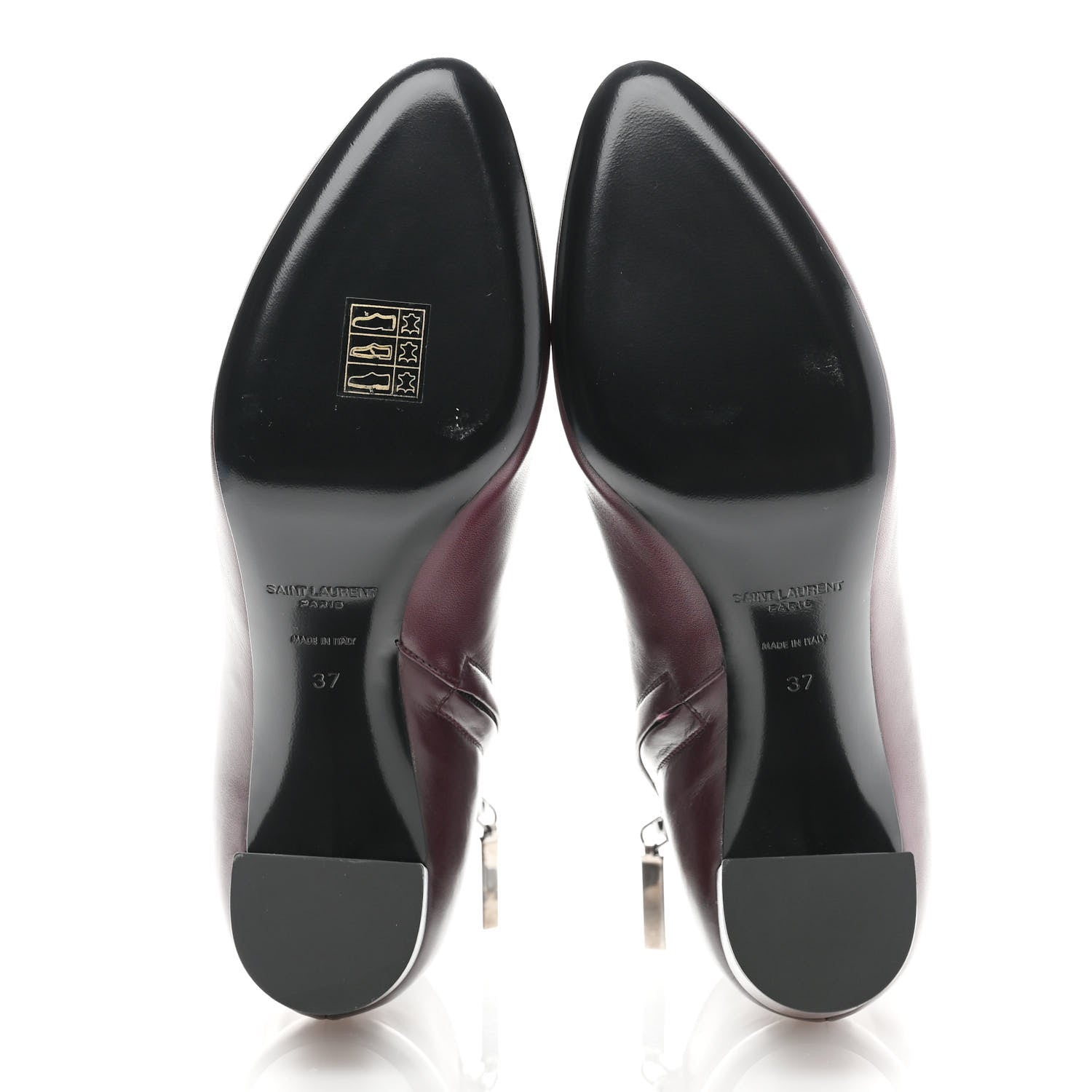 Saint Laurent Nappa Lou 75 Ankle Zip Boot 37 Dark Violet 5 of 10