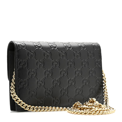 Gucci Guccissima Icon Chain Wallet Black Black 3 of 9