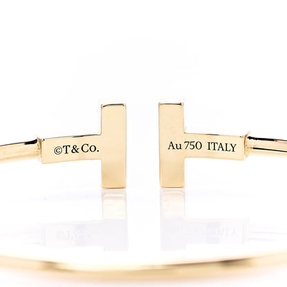 Tiffany 18K Yellow Gold Turquoise T Wire Bracelet 4 of 5