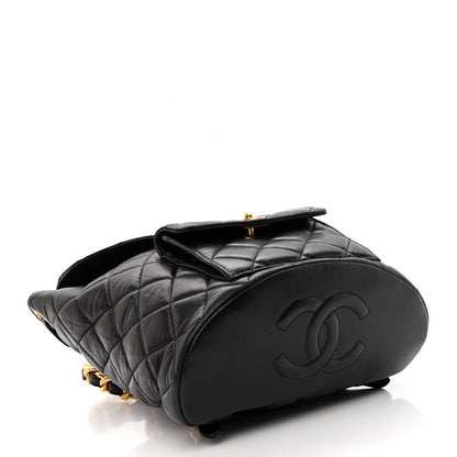 Chanel Lambskin Quilted Drawstring Backpack Black 4 of 9