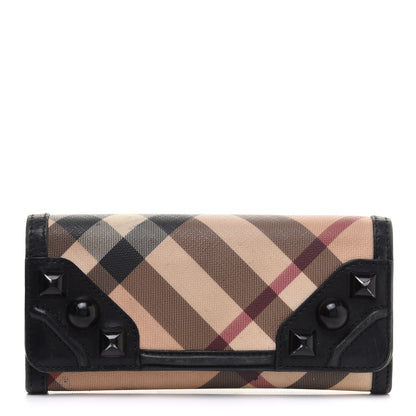 Burberry Nova Check Mega Stud Continental Wallet Black 1 of 13