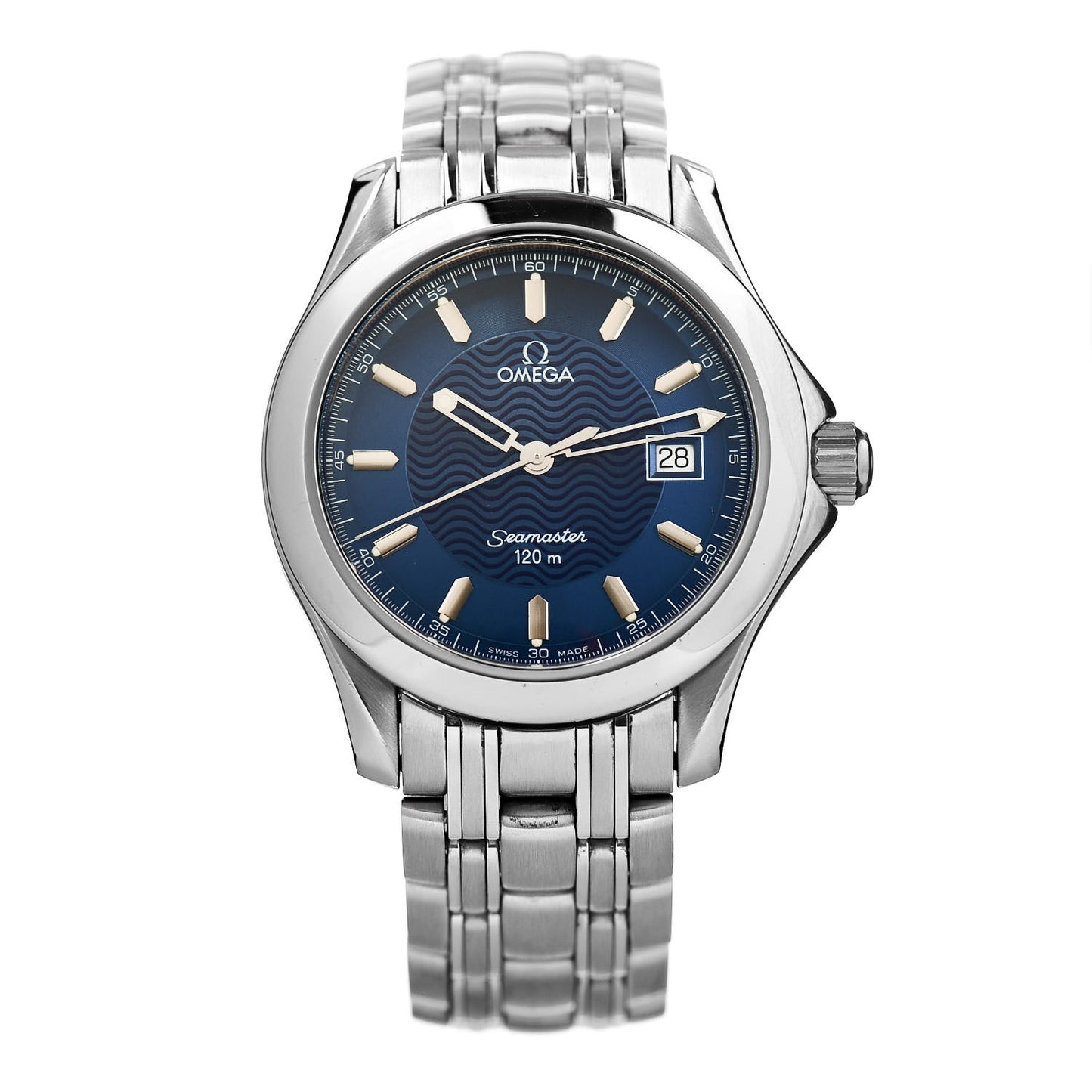 Stainless Steel 36mm Seamaster 120M Quartz Watch Blue 2511.81