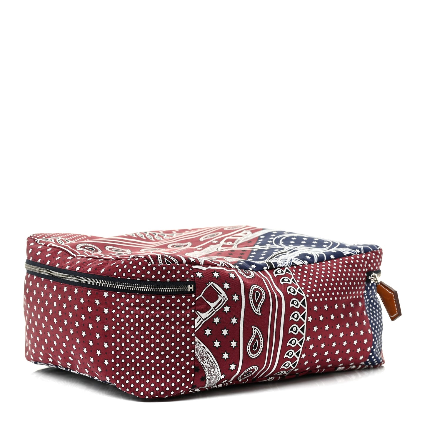 Silk Eperon d'Or Bandana Travelsilk PM Cube Bordeaux Bleu Marine
