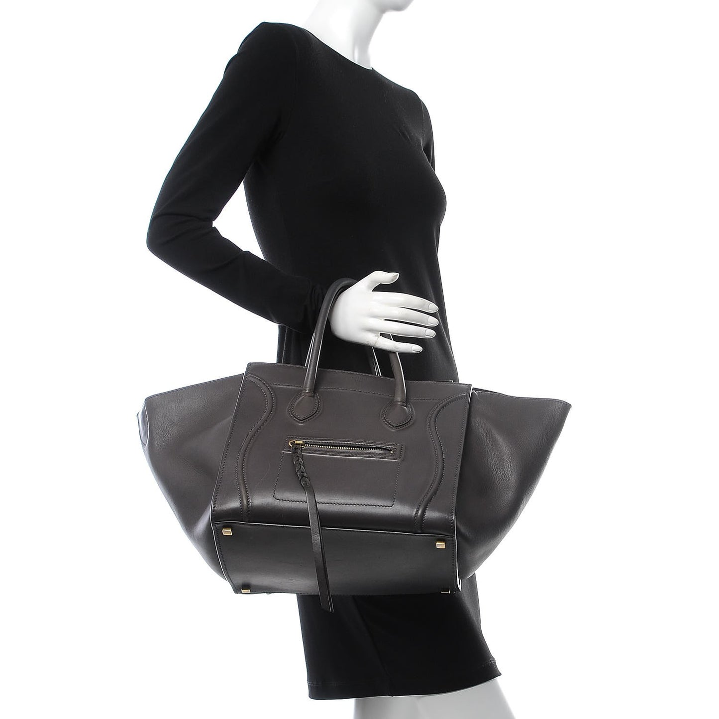 Smooth Calfskin Medium Phantom Luggage Grey