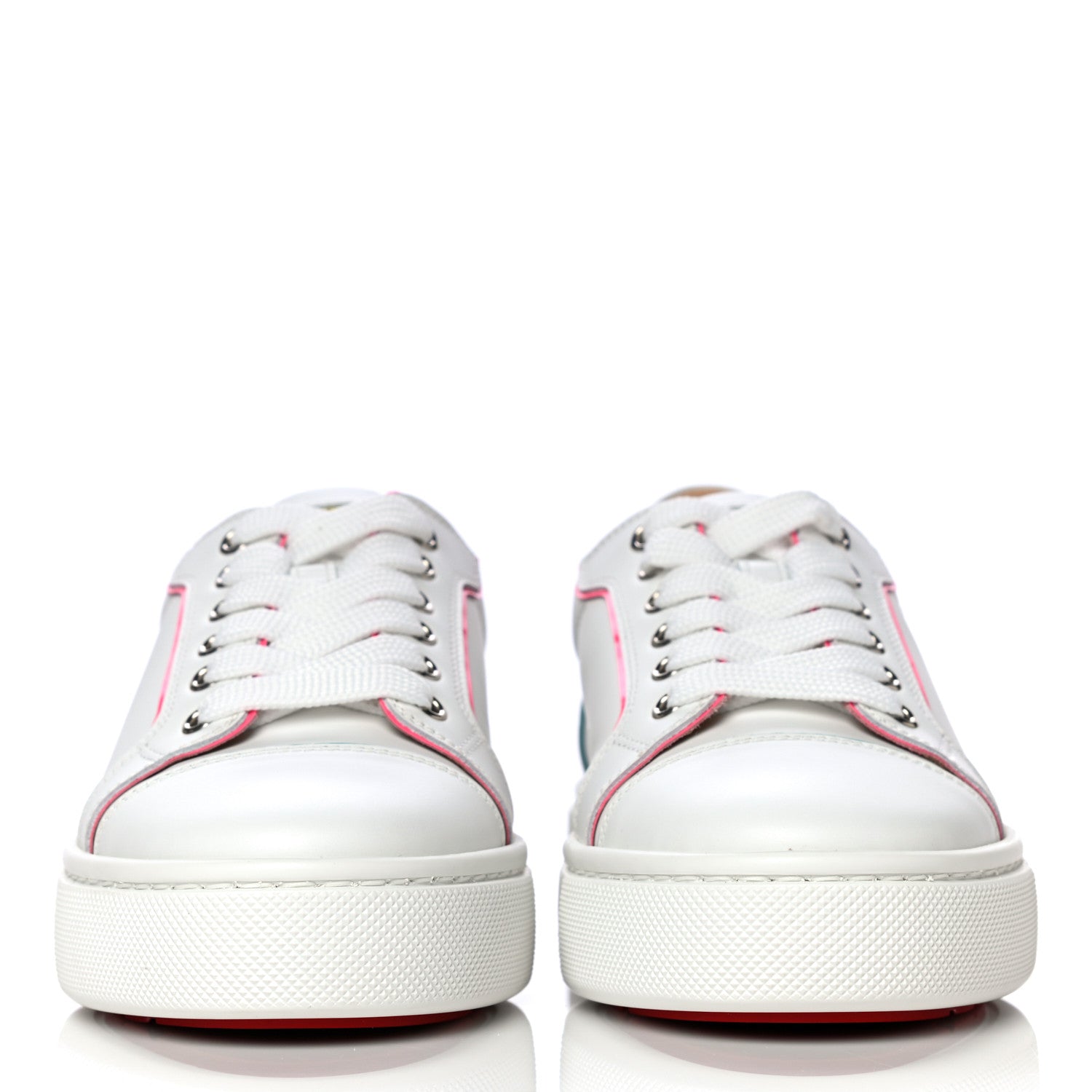 Christian Louboutin Calfskin Patent Vieirissima Flat Sneakers 36.5 White Multi 2 of 8