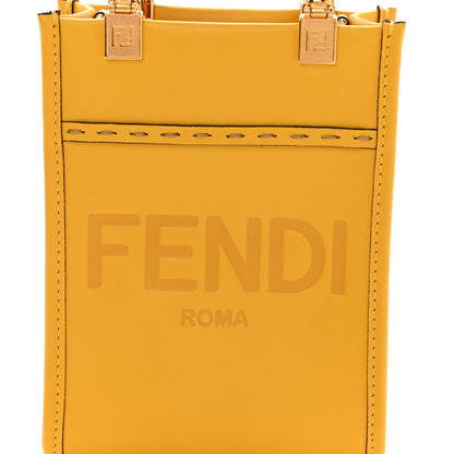 Fendi Vitello King Plexiglass Logo Embossed Mini Fendi Sunshine Shopper Tote Mimosa 6 of 8