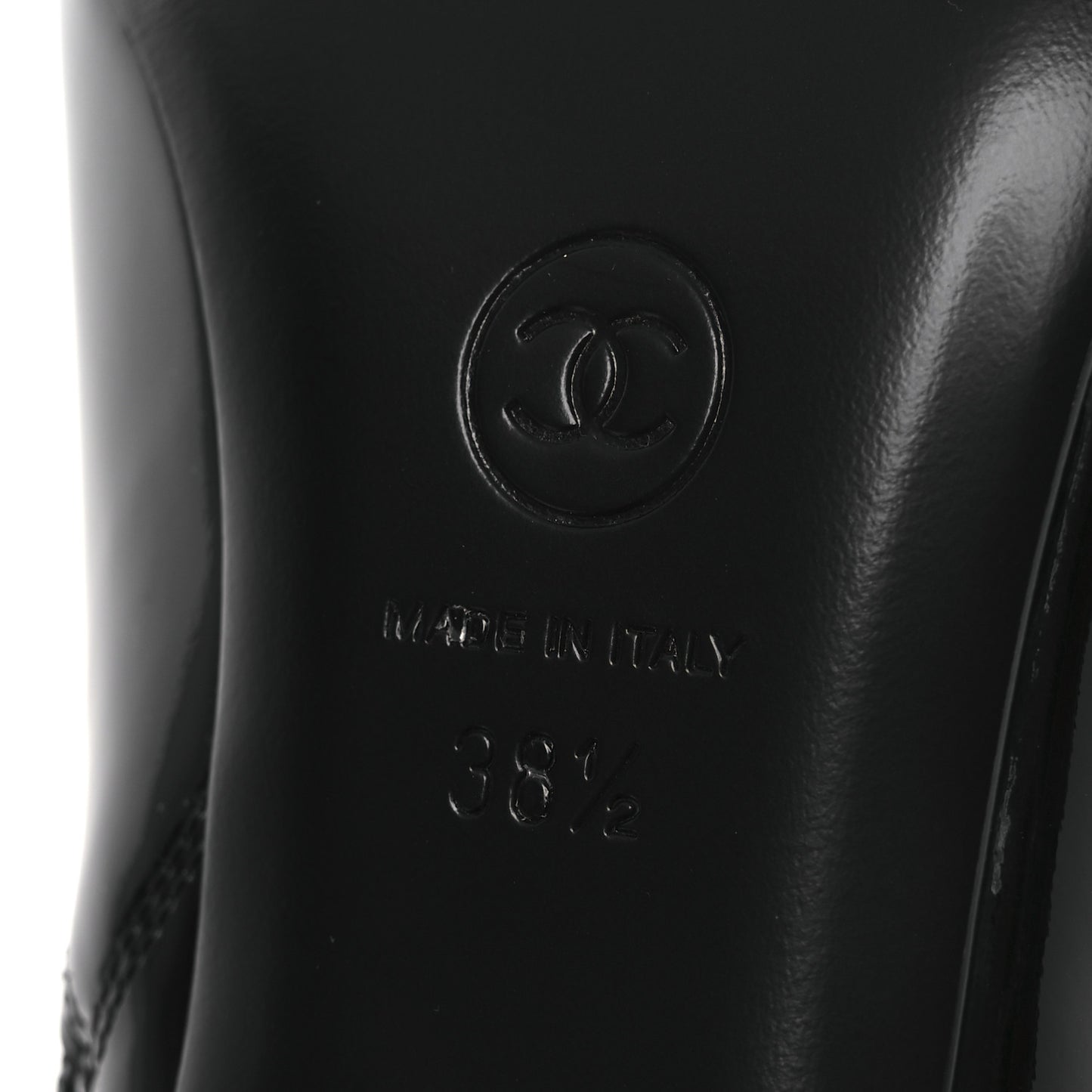 Patent Calfskin Ankle Boots 38.5 Black