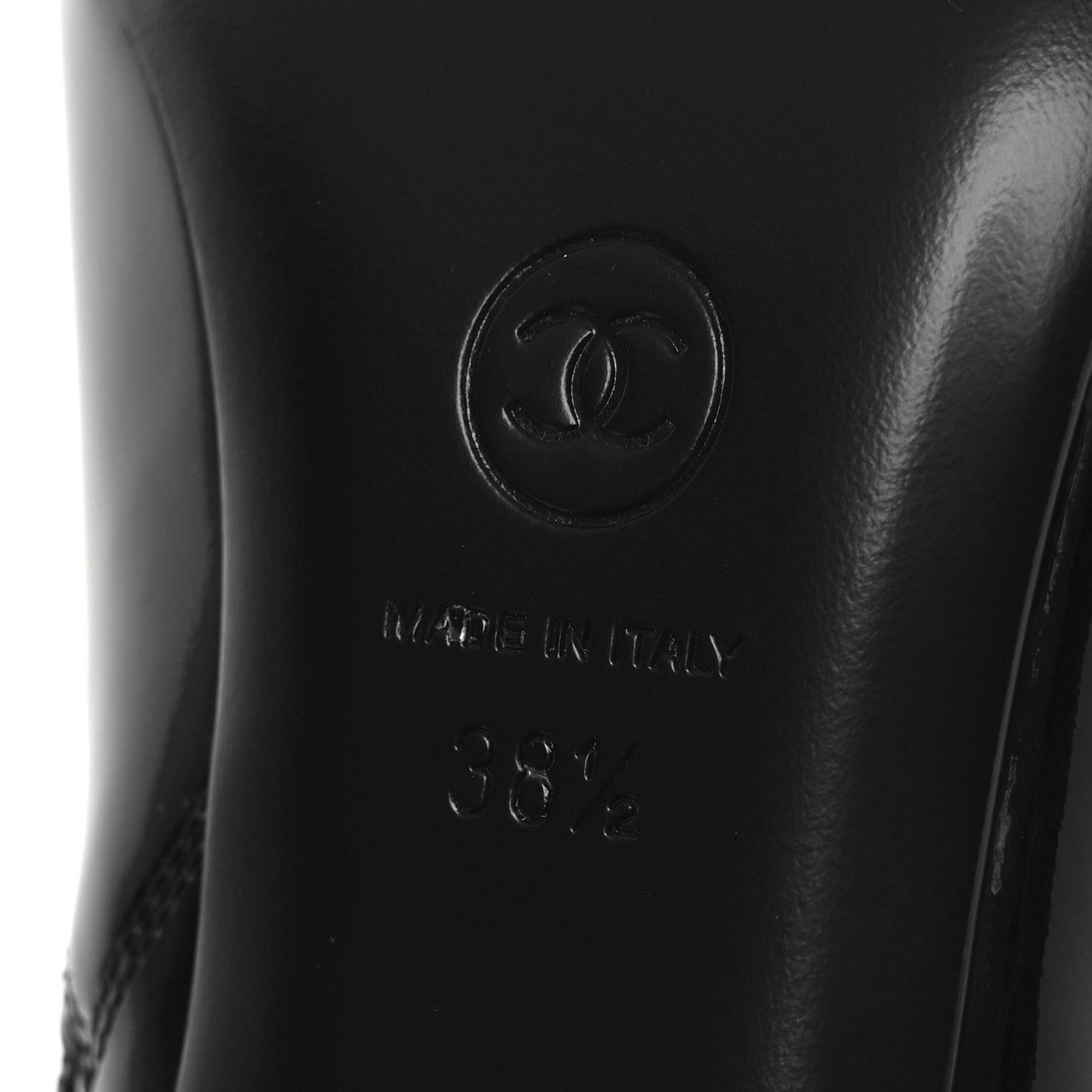 Chanel Patent Calfskin Ankle Boots 38.5 Black 8 of 11