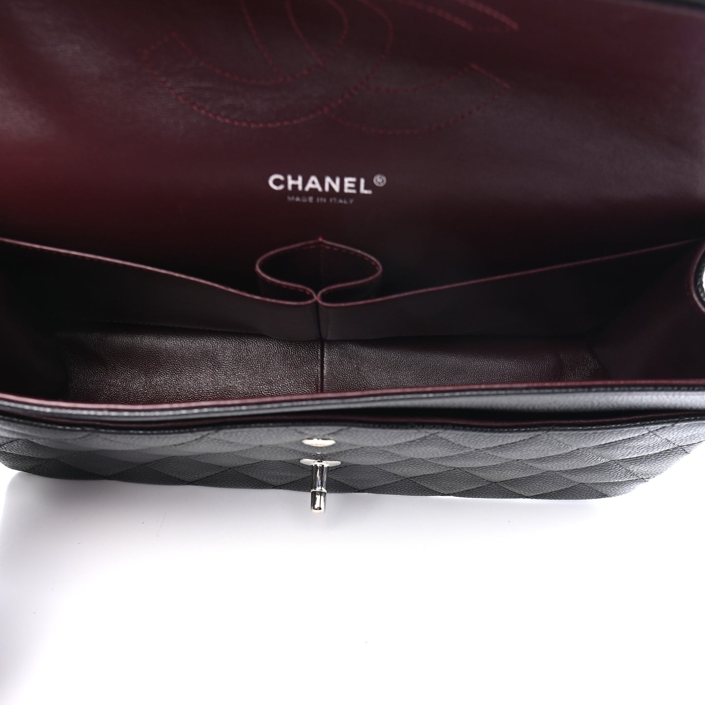 Caviar Quilted Jumbo Double Flap Black