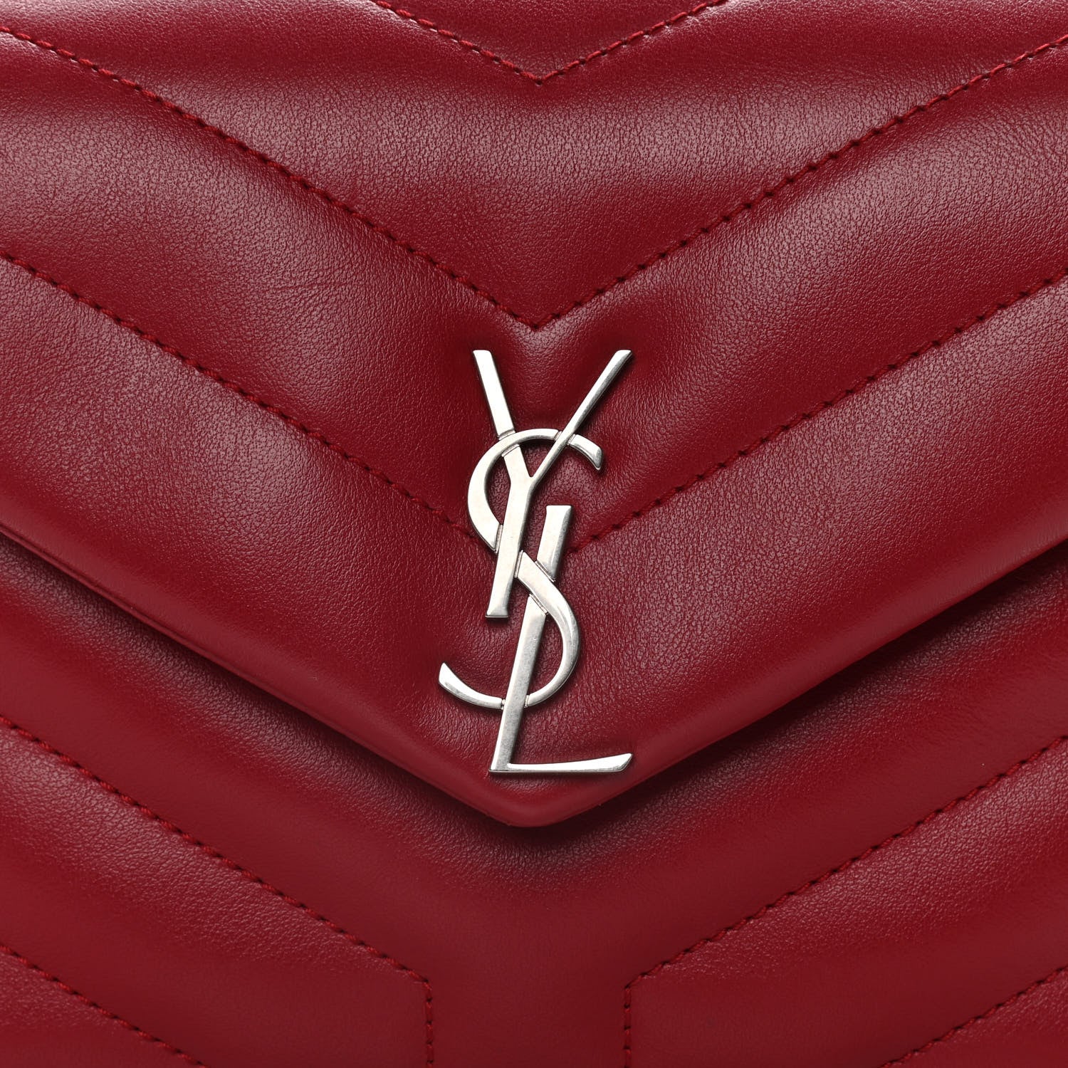 Saint Laurent Calfskin Y Quilted Monogram Toy Loulou Crossbody Bag New Lipstick 7 of 11