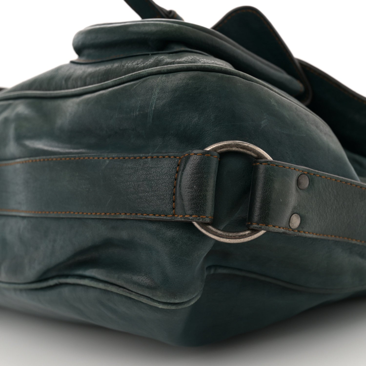 Christian Dior Calfskin Large Gaucho Double Saddle Bag Dark Blue 10 of 14