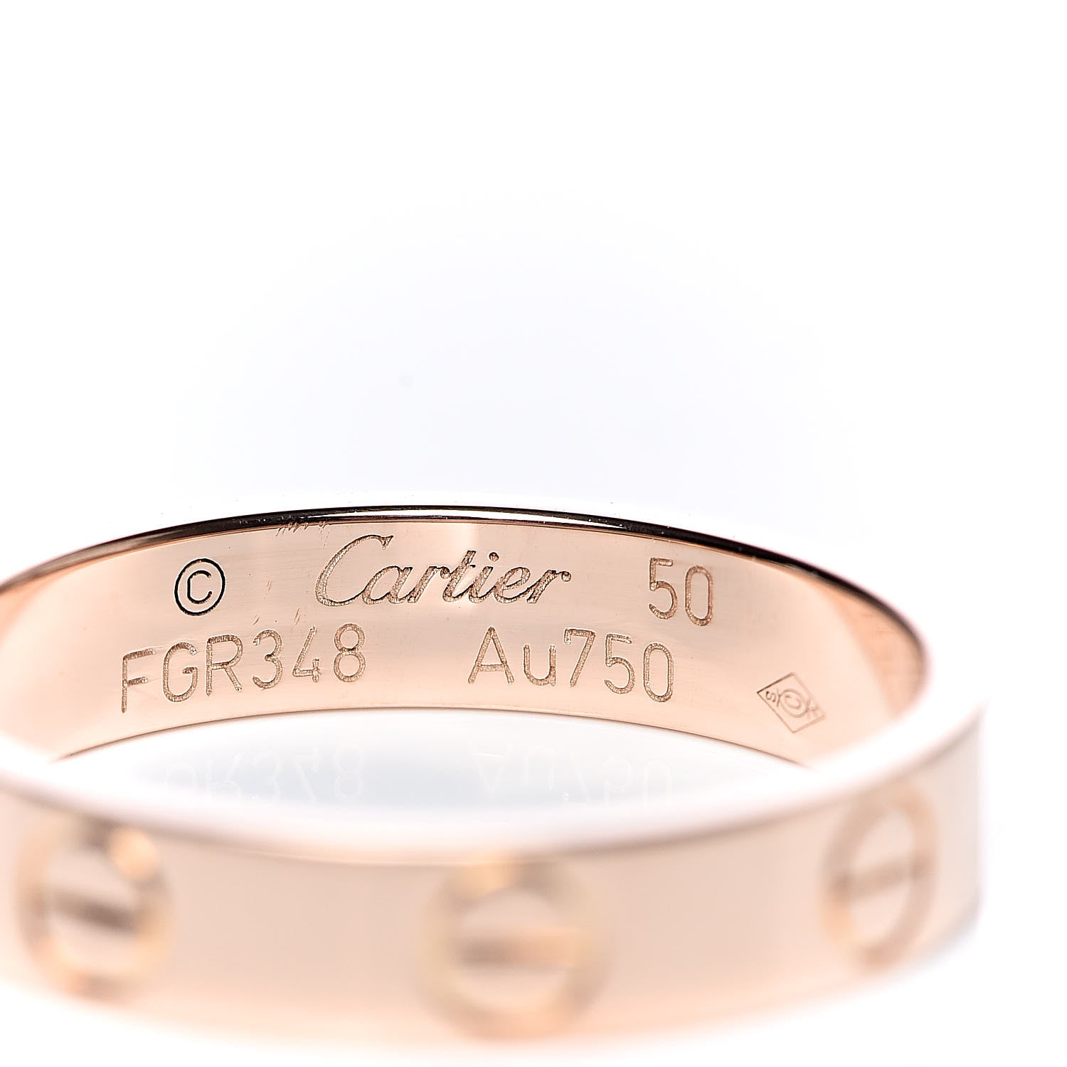 Cartier 18K Pink Gold 3.5mm LOVE Wedding Band Ring 50 5.25 4 of 5