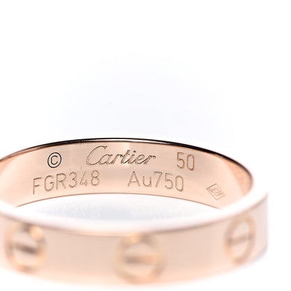 Cartier 18K Pink Gold 3.5mm LOVE Wedding Band Ring 50 5.25 4 of 5