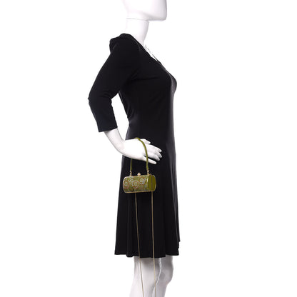 Judith Leiber Patent Crystal Clutch Green Gold 3 of 10