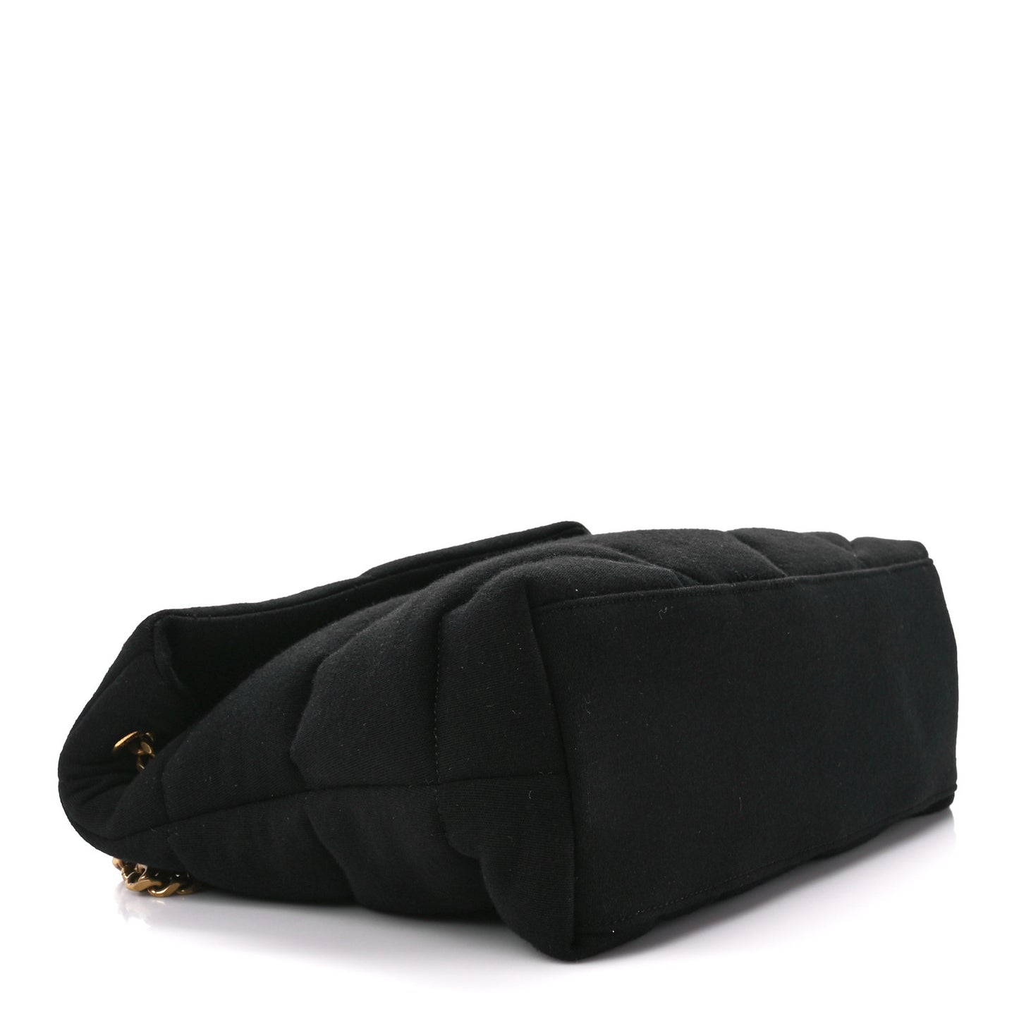 Wool Jersey Quilted Medium Loulou Puffer Monogram Chain Black