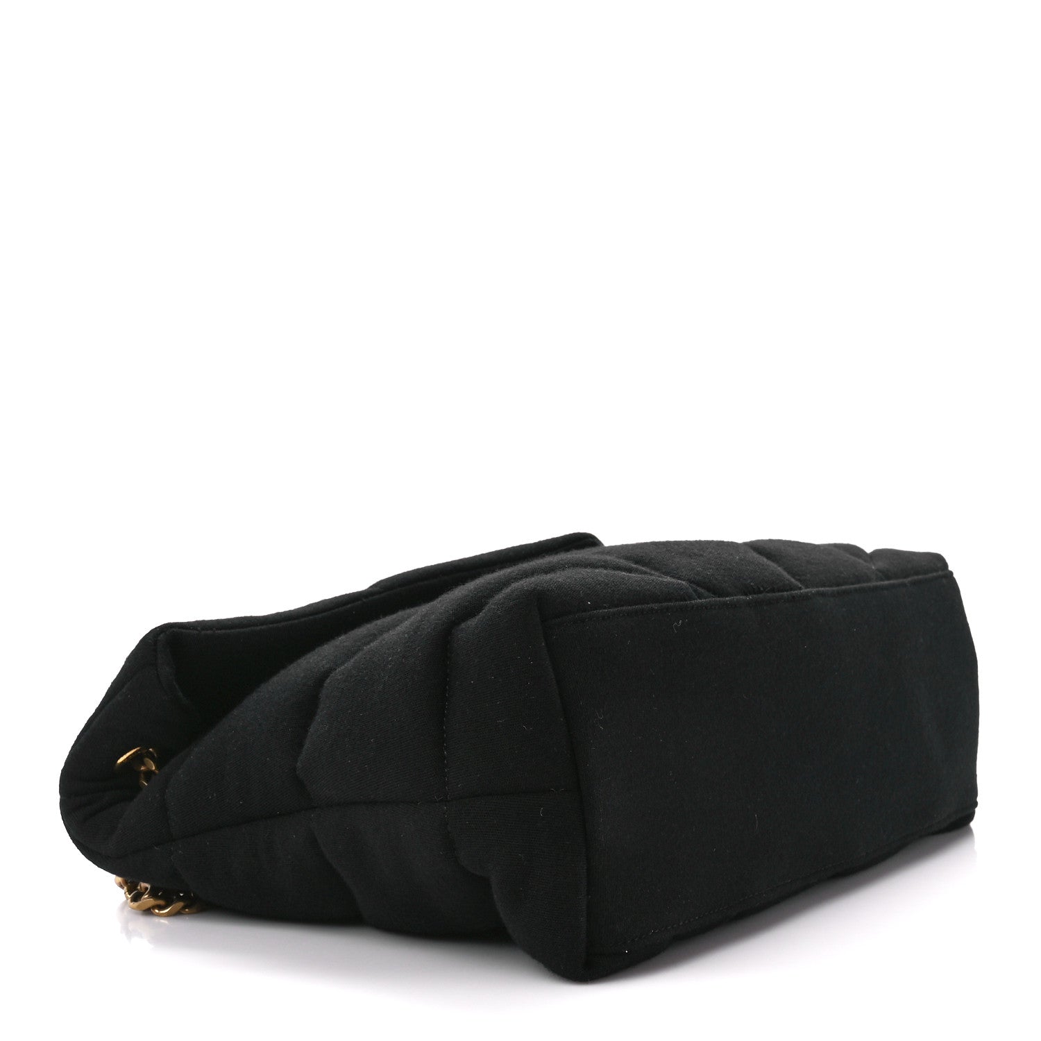 Saint Laurent Wool Jersey Quilted Medium Loulou Puffer Monogram Chain Black 4 of 10