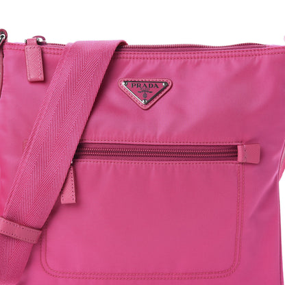Prada Nylon Vela Flat Messenger Bag Fuxia 7 of 9