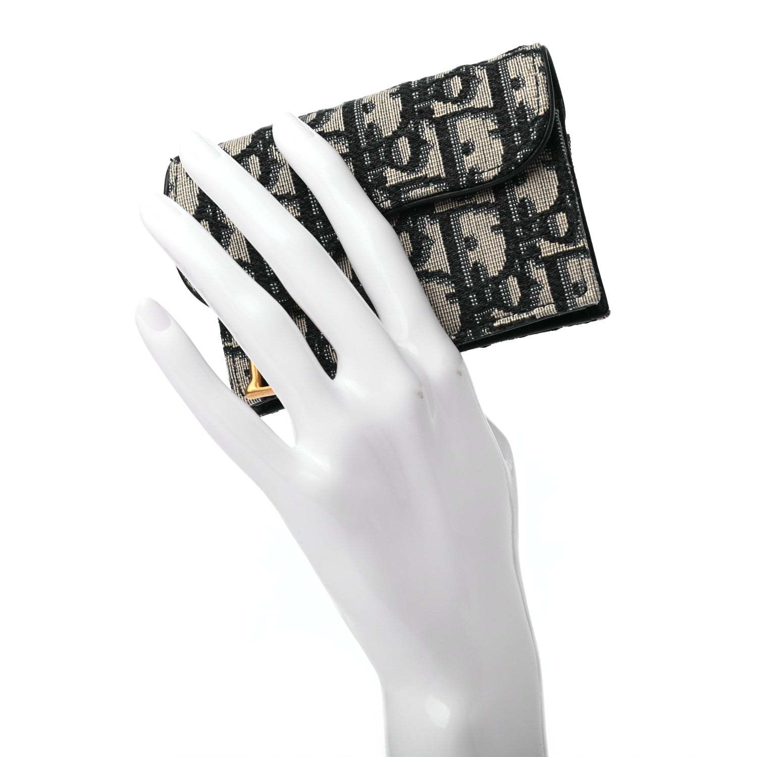 Christian Dior Oblique Saddle Card Holder Blue 2 of 7