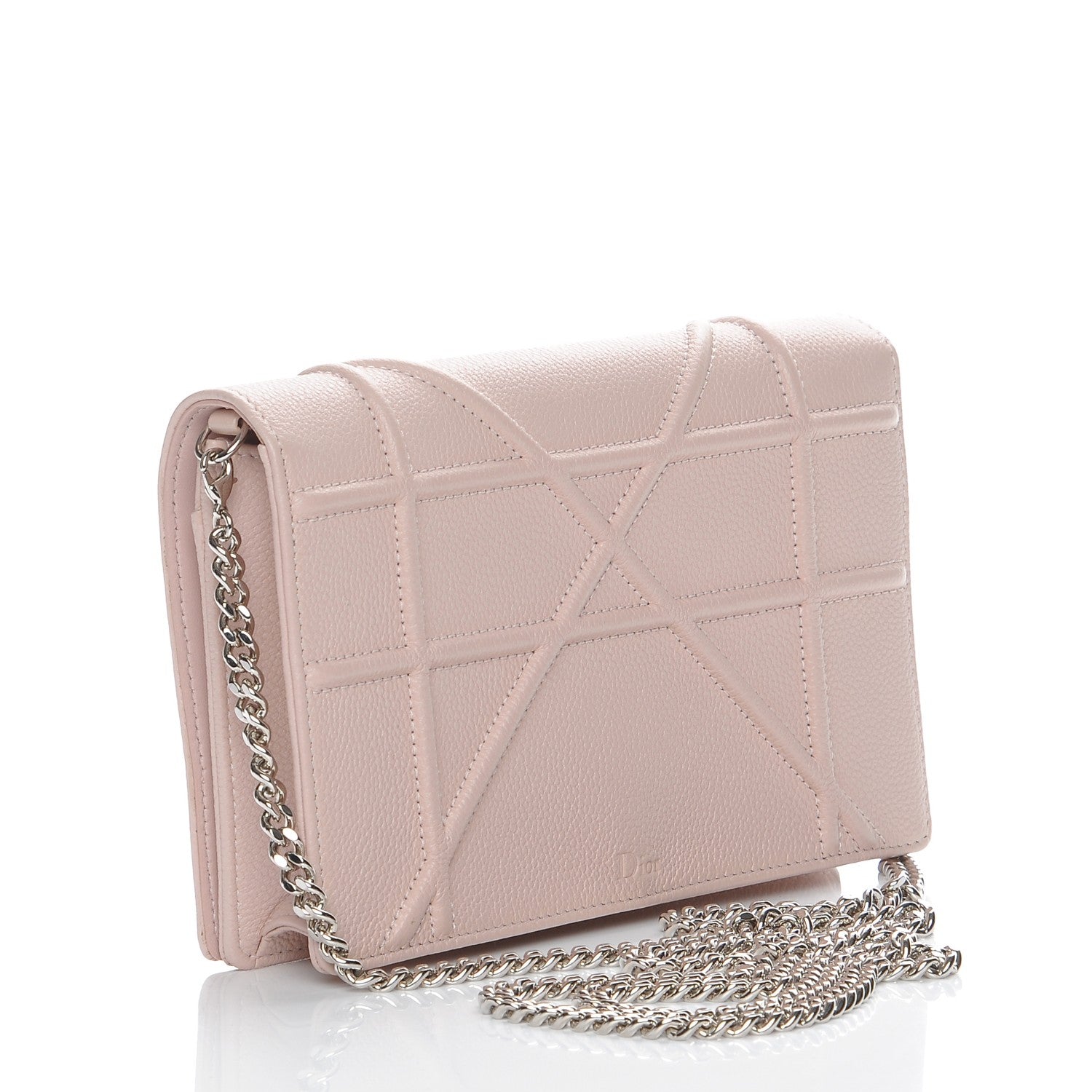 Christian Dior Grained Calfskin Diorama Wallet on Chain Pouch Rose Poudre 3 of 10
