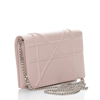 Christian Dior Grained Calfskin Diorama Wallet on Chain Pouch Rose Poudre 3 of 10