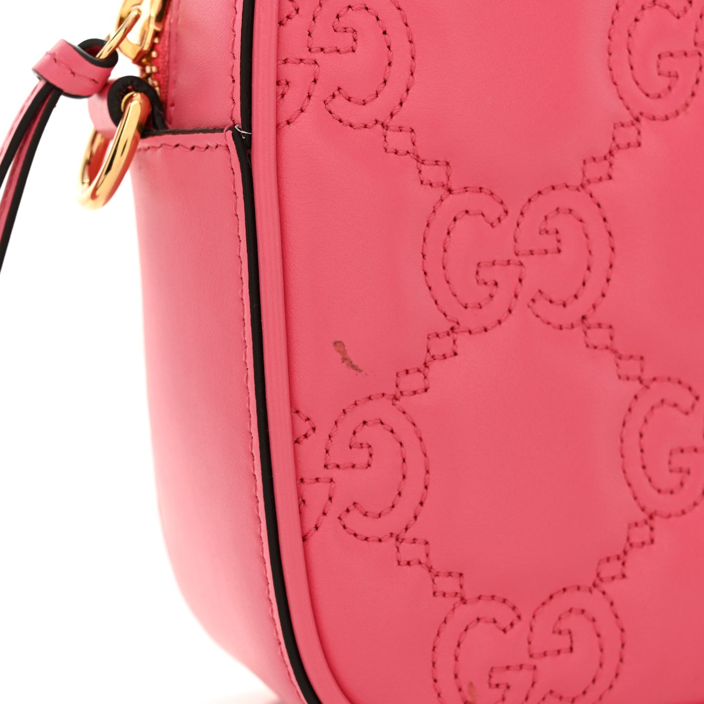 Calfskin GG Matelasse Small Shoulder Bag Rhodamine Pink Natural