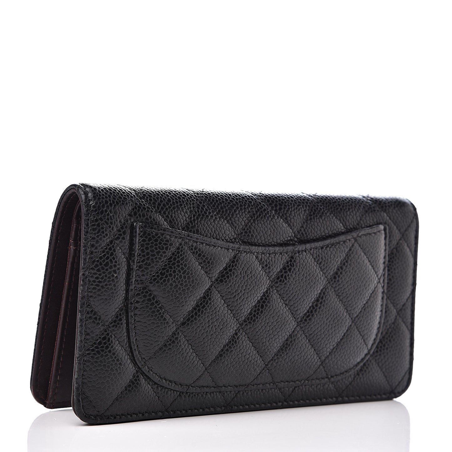 Caviar Quilted Yen Wallet Black