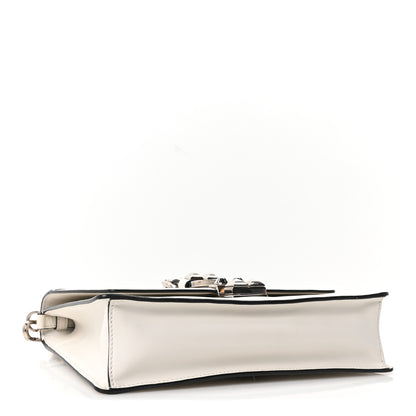 Prada Saffiano City Calfskin Studded Small Elektra Shoulder Bag White Black 4 of 9