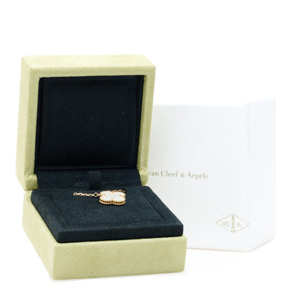 Van Cleef & Arpels 18K Yellow Gold Mother of Pearl Vintage Alhambra Pendant Necklace 6 of 6