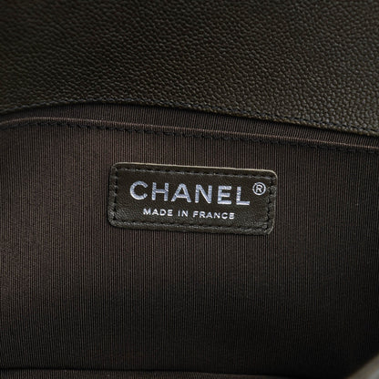 Chanel Caviar Quilted Medium Boy Flap Dark Green 6 of 7