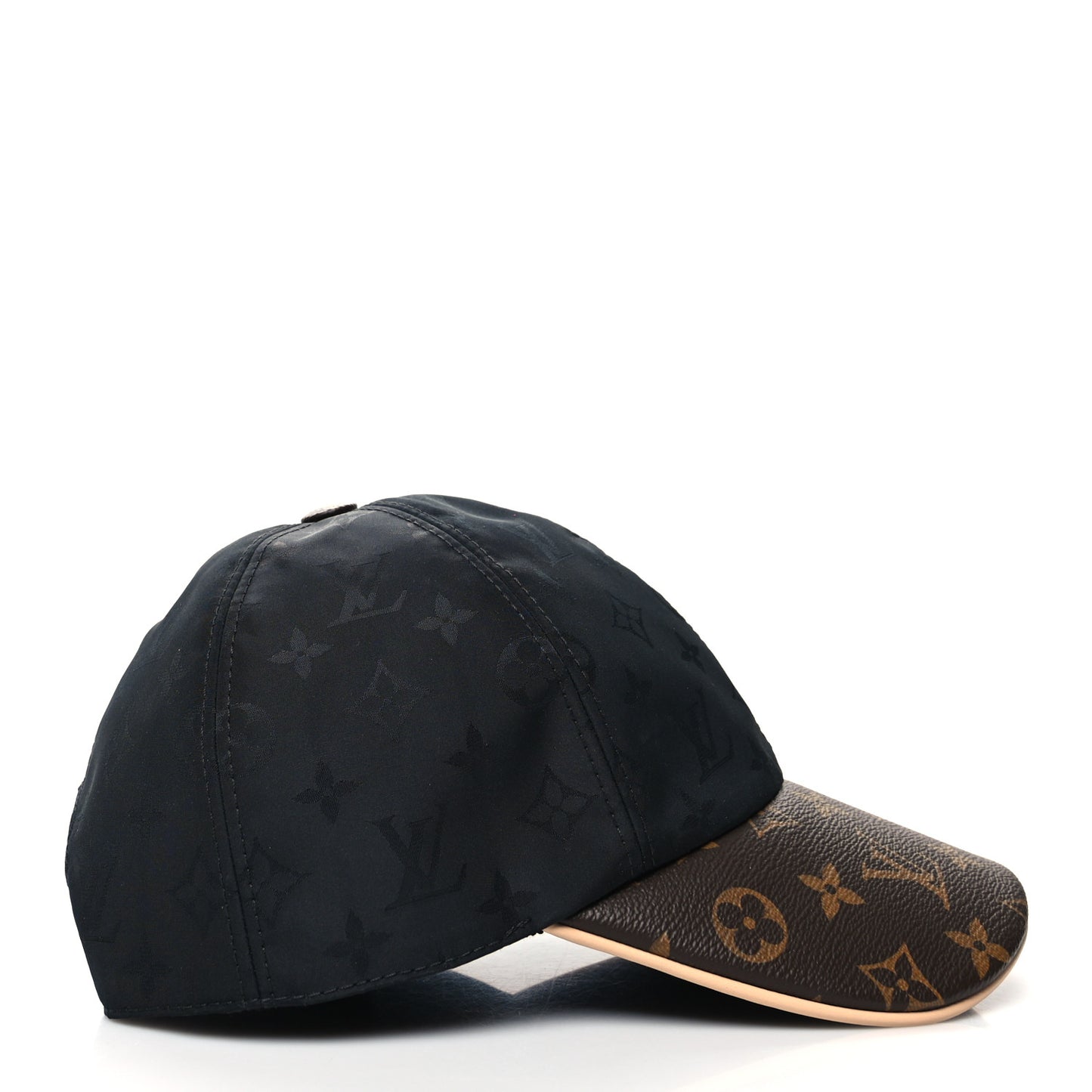 Polyester Silk Monogram LV Get Ready Cap M Black