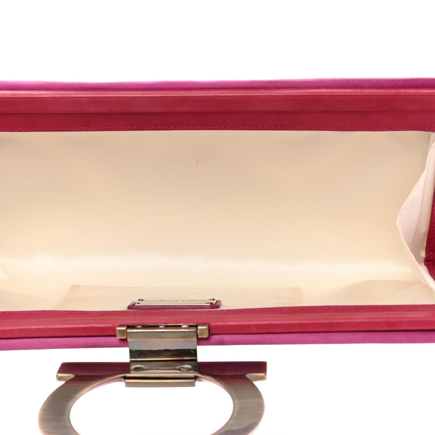 Salvatore Ferragamo Satin Musa Gancini Clutch Geranio 5 of 8
