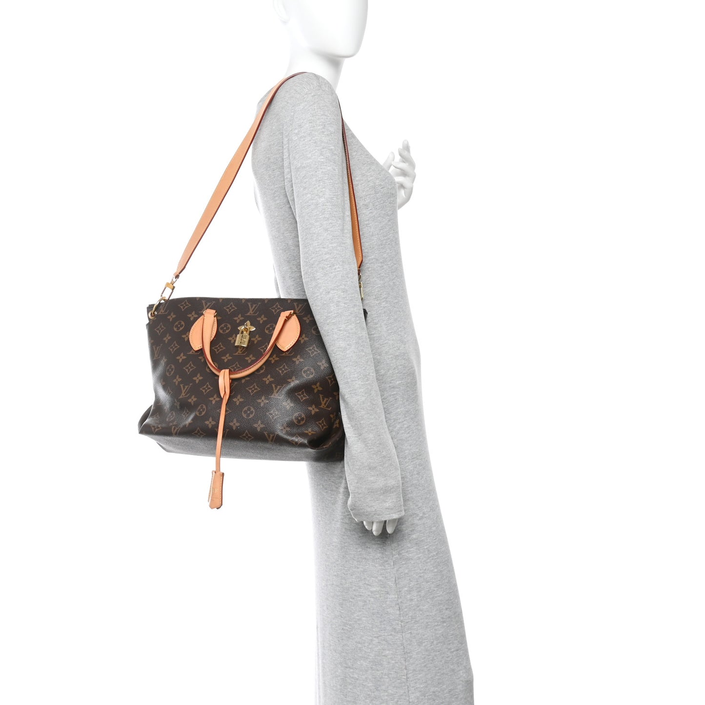 Monogram Flower Zipped Tote MM Beige